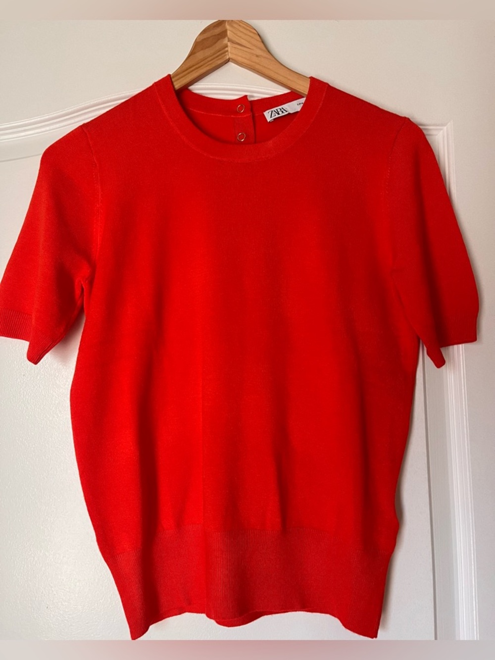 NWOT Zara Short-Sleeve Crewneck Sweater